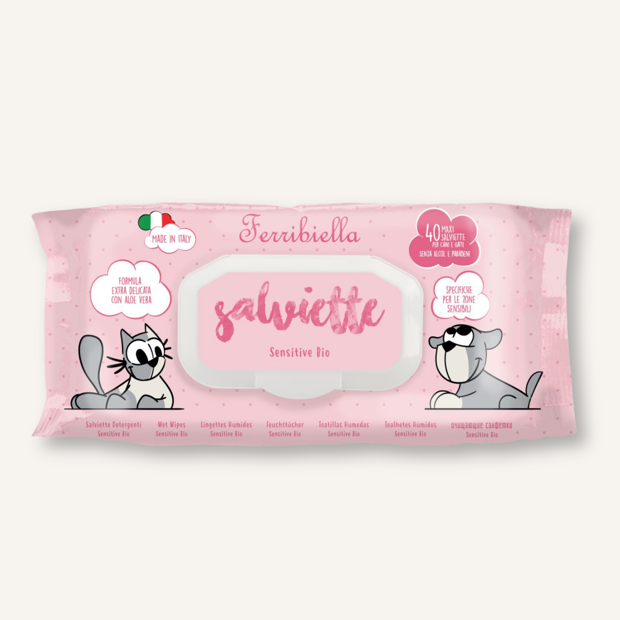 Ferribiella Wet Wipes Sensitive verzorgingsdoekjes huisdieren