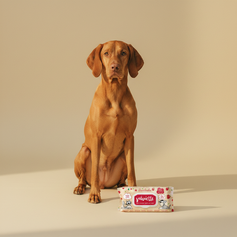 Ferribiella Wet Wipes Apple-Ginger (40 stuks) — lifestyle met hond | The Snuffle Studio