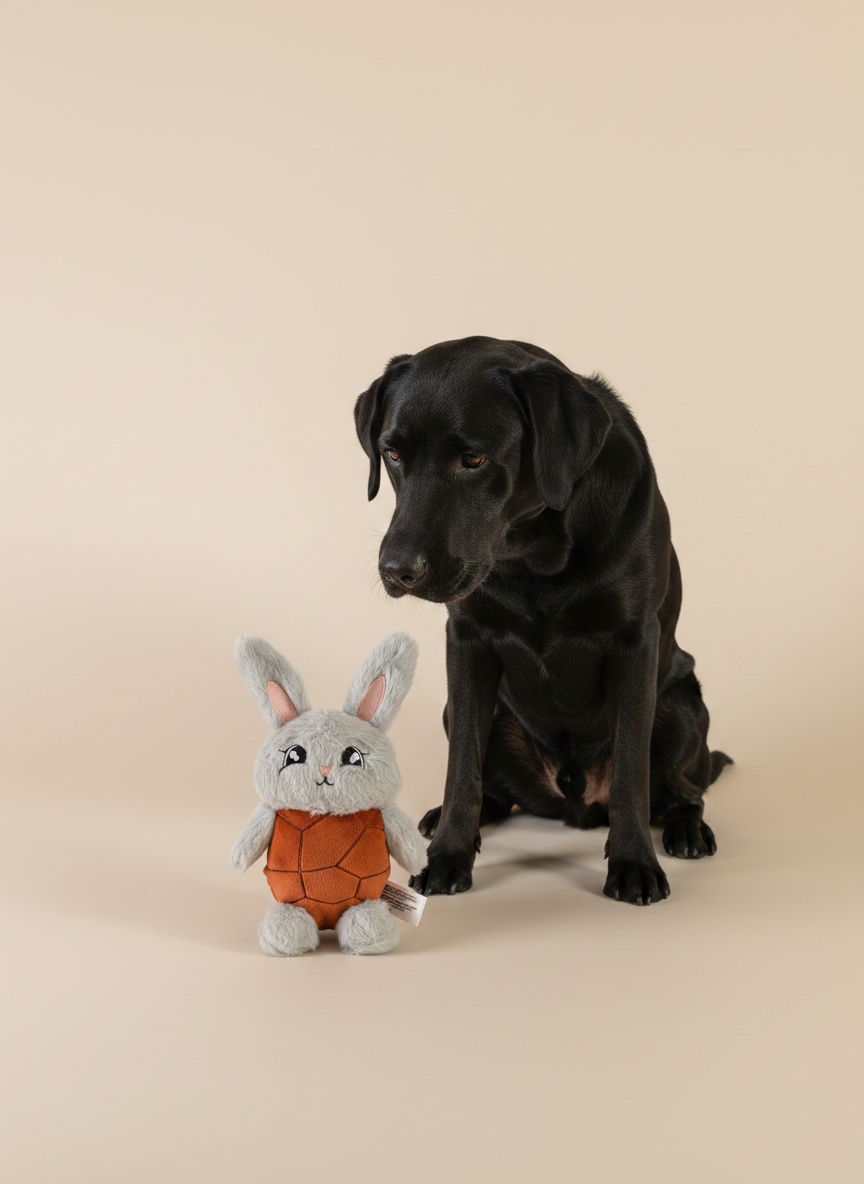 FuzzYard Pascua - Choc Belly Bunny — lifestyle met hond | The Snuffle Studio