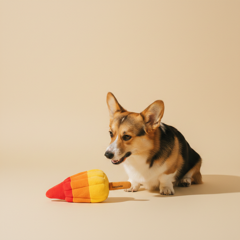 FuzzYard Toy - Holland - Ice Rocket - Raketje — lifestyle met hond | The Snuffle Studio
