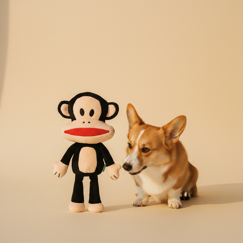 Hondenknuffel Paul Frank Julius — lifestyle met hond | The Snuffle Studio