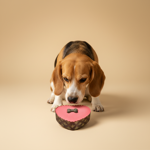 The Barking Bakery Pawty Cake – Pink Heart — lifestyle met hond | The Snuffle Studio