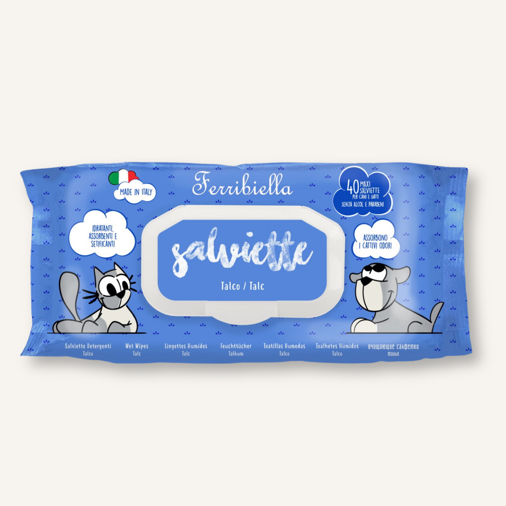 Ferribiella Wet Wipes Talc natte doekjes voor hond en kat