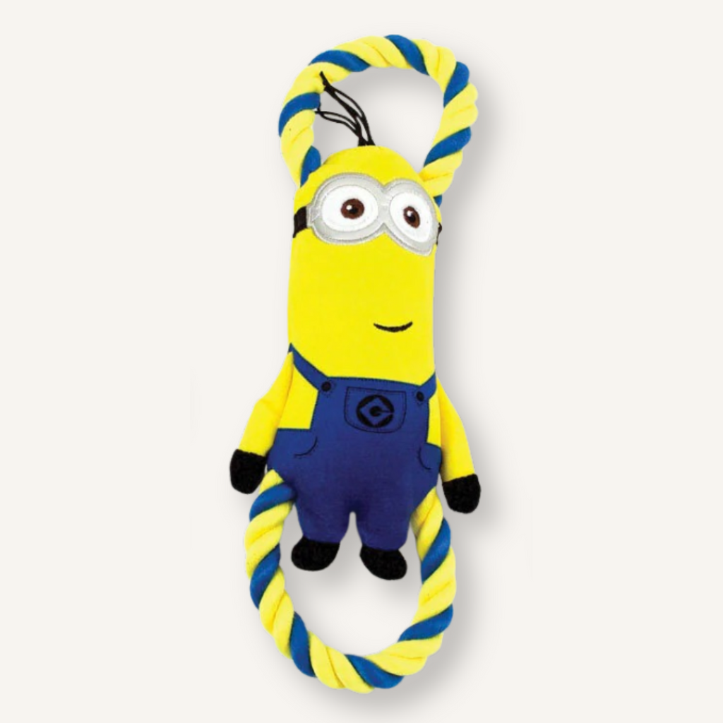 Minions hondenspeelgoed met flostouw