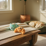 FuzzYard Toy - Perfect Match - Croissant & Cappuccino 2 pack — lifestyle | The Snuffle Studio