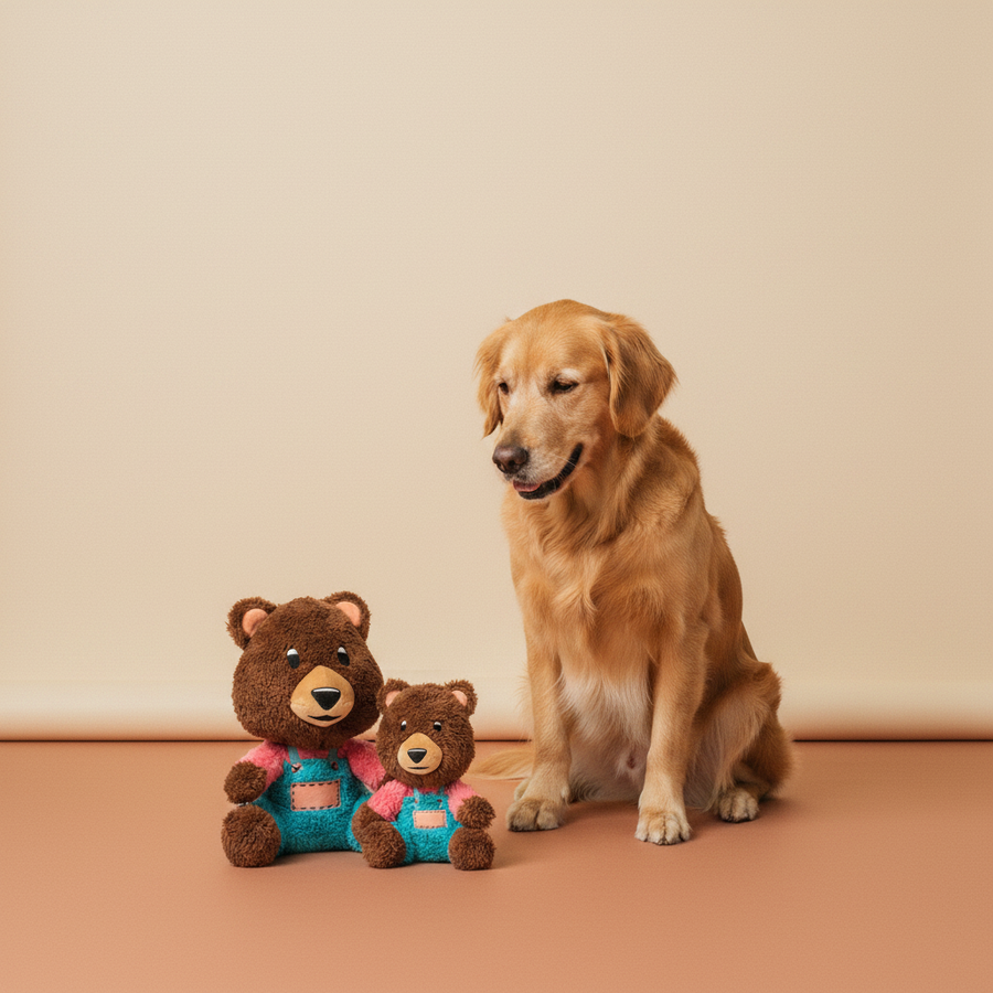 FuzzYard Nasties - Fuzz Bear — lifestyle met hond | The Snuffle Studio