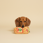 FuzzYard Plush Toy - Burrito — lifestyle met hond | The Snuffle Studio