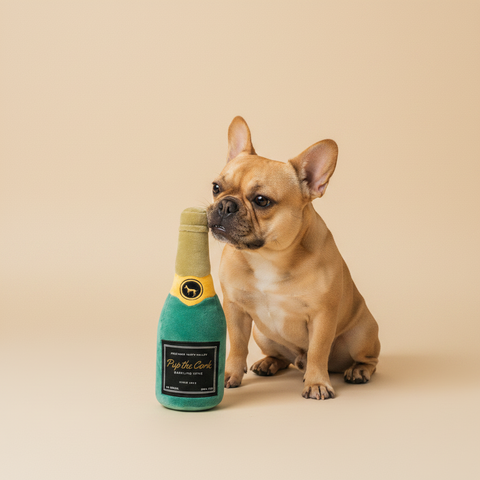 Pup the Cork Sparkling Wine - Dog Toy — lifestyle met hond | The Snuffle Studio