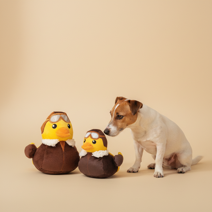 Goose Duck - Dog Toy — lifestyle met hond | The Snuffle Studio